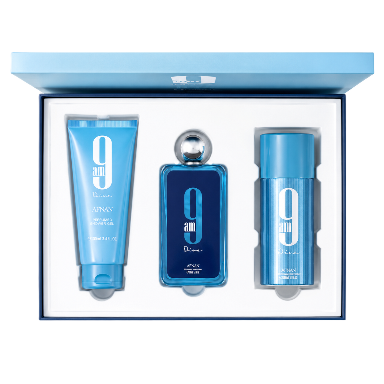 SET 9 AM DIVE AFNAN 3 PCS EDP 100 ML HOMBRE ⭐