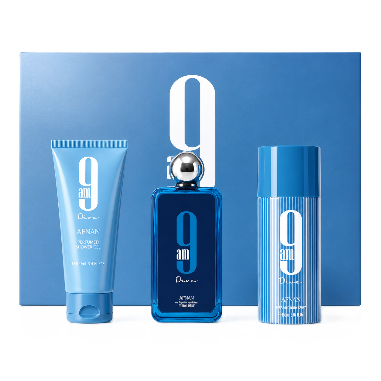 SET 9 AM DIVE AFNAN 3 PCS EDP 100 ML HOMBRE ⭐